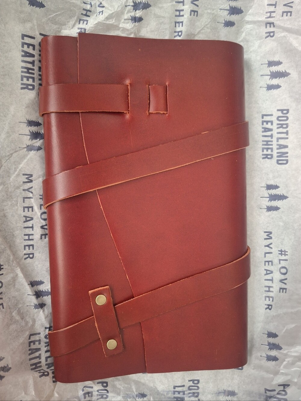 Handcrafted Red Leather Wrap Journal - Men Bags